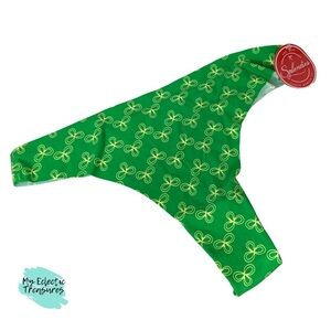 Green Patterned Thong Panties by Splendies Size 1X NWT